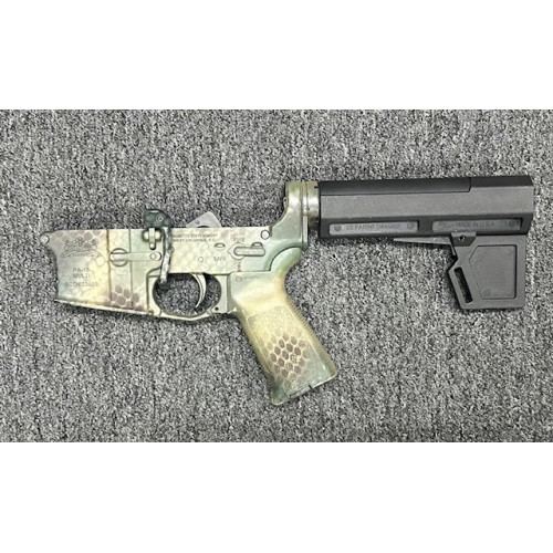 Used PSA PA-15 Lower Receiver Custom Camo Spray Paint
