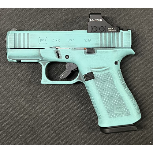 Used UNFIRED Glock 43x MOS Distr. Robin's Egg with Optic